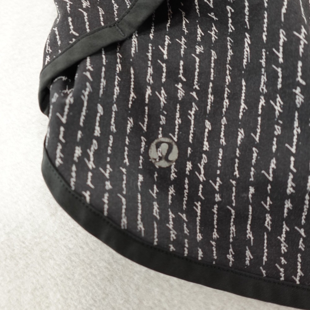 Lululemon Speed Up Shorts Womens 4 Black Manifesto Script Lined Running Gym 2.5" - Picture 9 of 13